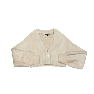 Kendall and Kylie cream fuzzy cardigan